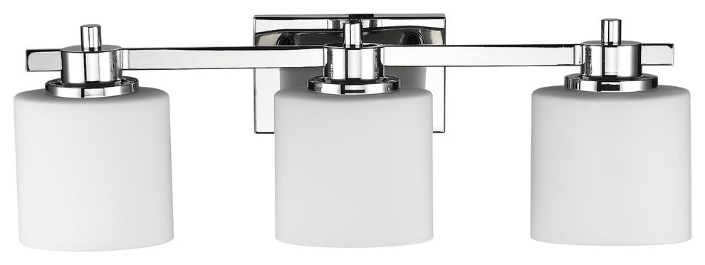 Chloe Lighting 3 Light Chrome Finish Bath Vanity Wall Fixture White Alabaste