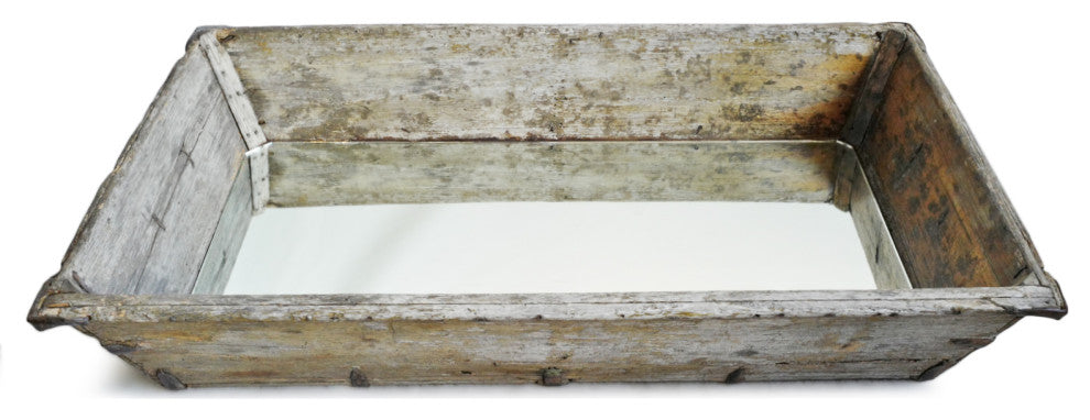 Vintage Wood Trough Mirror