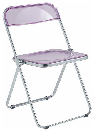 LeisureMod Lawrence Acrylic Folding Chair With Metal Frame