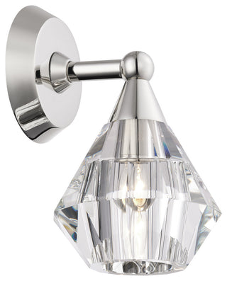 1 Light Polished Nickel Crystal Single Sconce