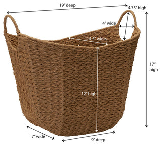 Natural Paper Rope Basket With Handles
