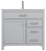 36" Single Bathroom Vanity, Grey