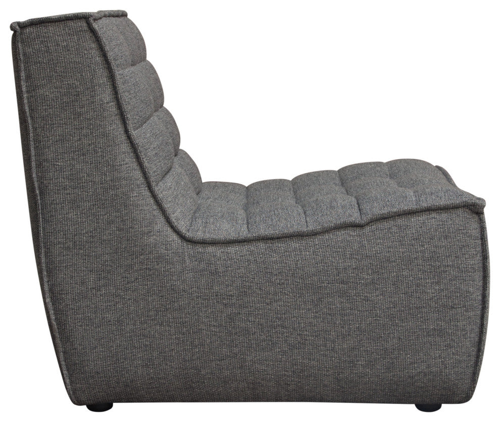 Marshall Scooped Seat Armless Chair in Grey Fabric by Diamond Sofa