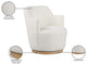Clarita Swivel Accent Chair, Cream, Chenille Fabric