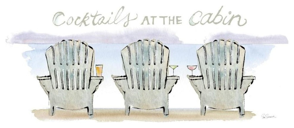 "Girlfriends Cabin VII" Digital Paper Print by Sue Schlabach, 77"x32"