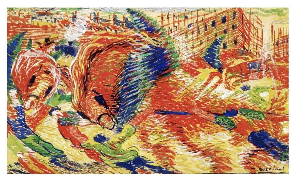 "The City Rises" Digital Paper Print by Umberto Boccioni, 32"x20"