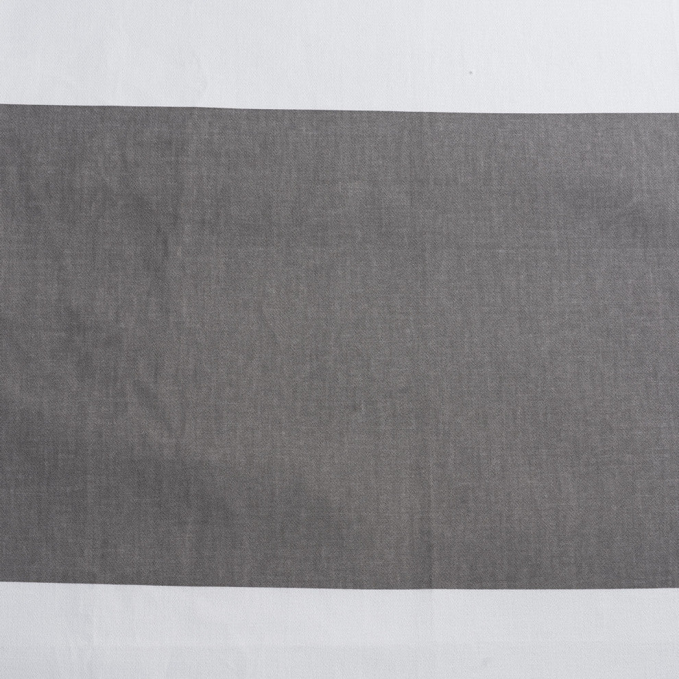 Slate Grey/Off White Horizontal Stripe Cotton Blackout Fabric Sample, 4Wx4L