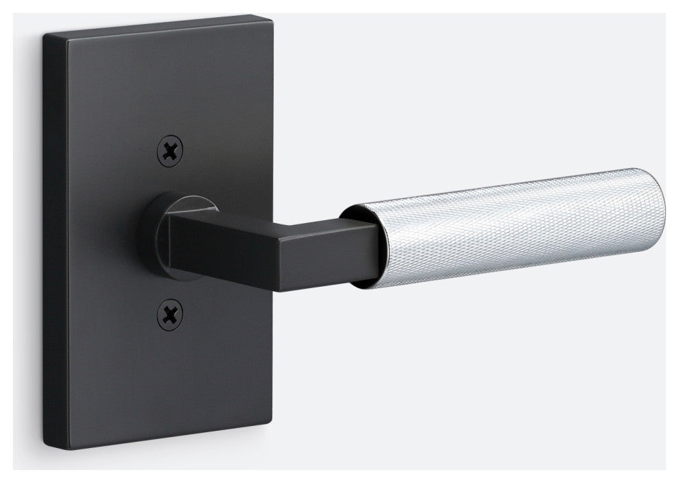 Levanto Dummy Rosette, Flat Black, Knurled Grip in Polished Chrome