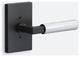 Levanto Dummy Rosette, Flat Black, Knurled Grip in Polished Chrome