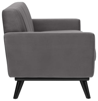 Engage Channel Tufted Performance Velvet Sofa Gray