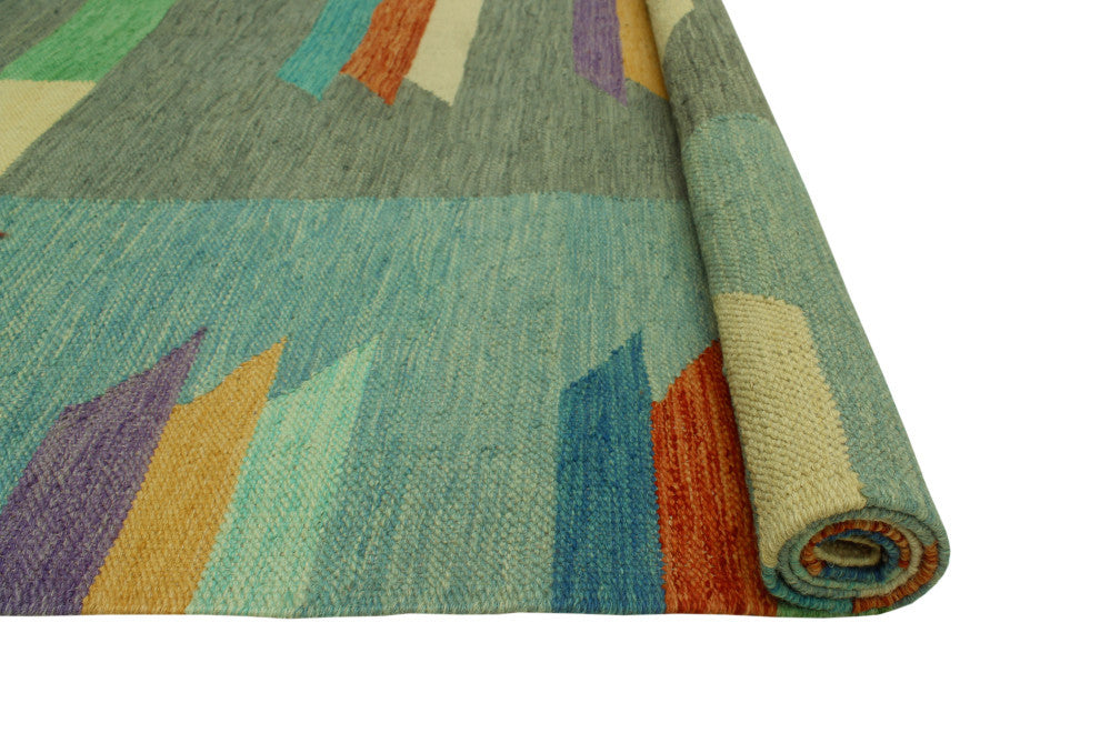 Winchester Kilim Safiye Gray/Orange Rug, 5'0x6'6