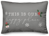 Gray This Is Our Happy Place 20x14 Spun Poly Pillow