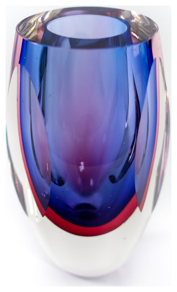 Essence Murano Style Art Glass Violet 9" Vase
