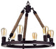 6 Lights Rope Metal Vintage Edison Chandelier Pendant Lamp Light