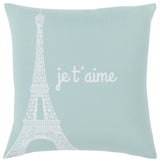 Surya Motto Mtt-007 Pale Blue Pillow Shell With Down Insert 18"H X 18"W