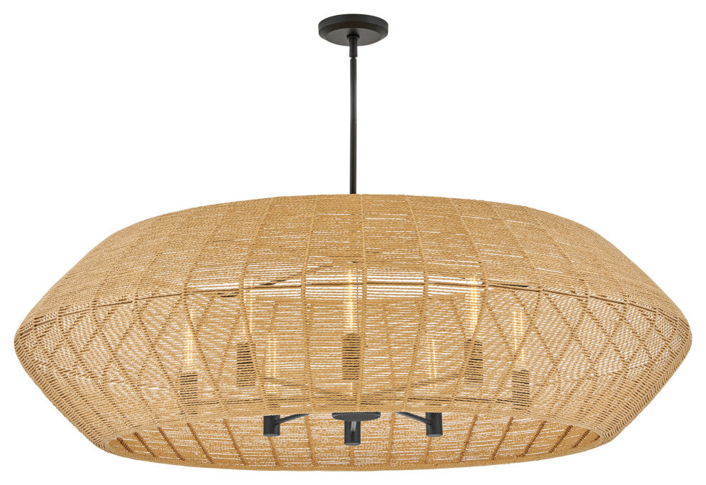 Hinkley Lighting 40386 Luca 8 Light 60"W Lisa McDennon Drum - Black