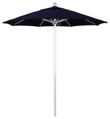 7.5' Silver Anodized Push Lift Aluminum Umbrella, Navy Olefin