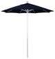 7.5' Silver Anodized Push Lift Aluminum Umbrella, Navy Olefin