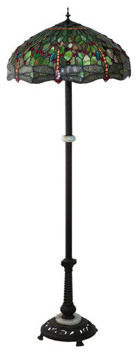 Meyda Lighting 228851 62" High Tiffany Hanginghead Dragonfly Floor Lamp