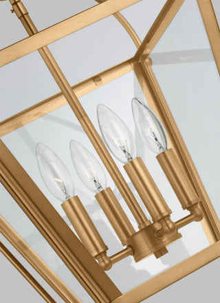 Charleston Small Four Light Lantern, Satin Brass