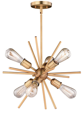 Vaxcel Estelle 6-Light Pendant, Natural Brass