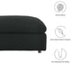 Commix Down Filled Overstuffed Boucle Fabric Ottoman, Black