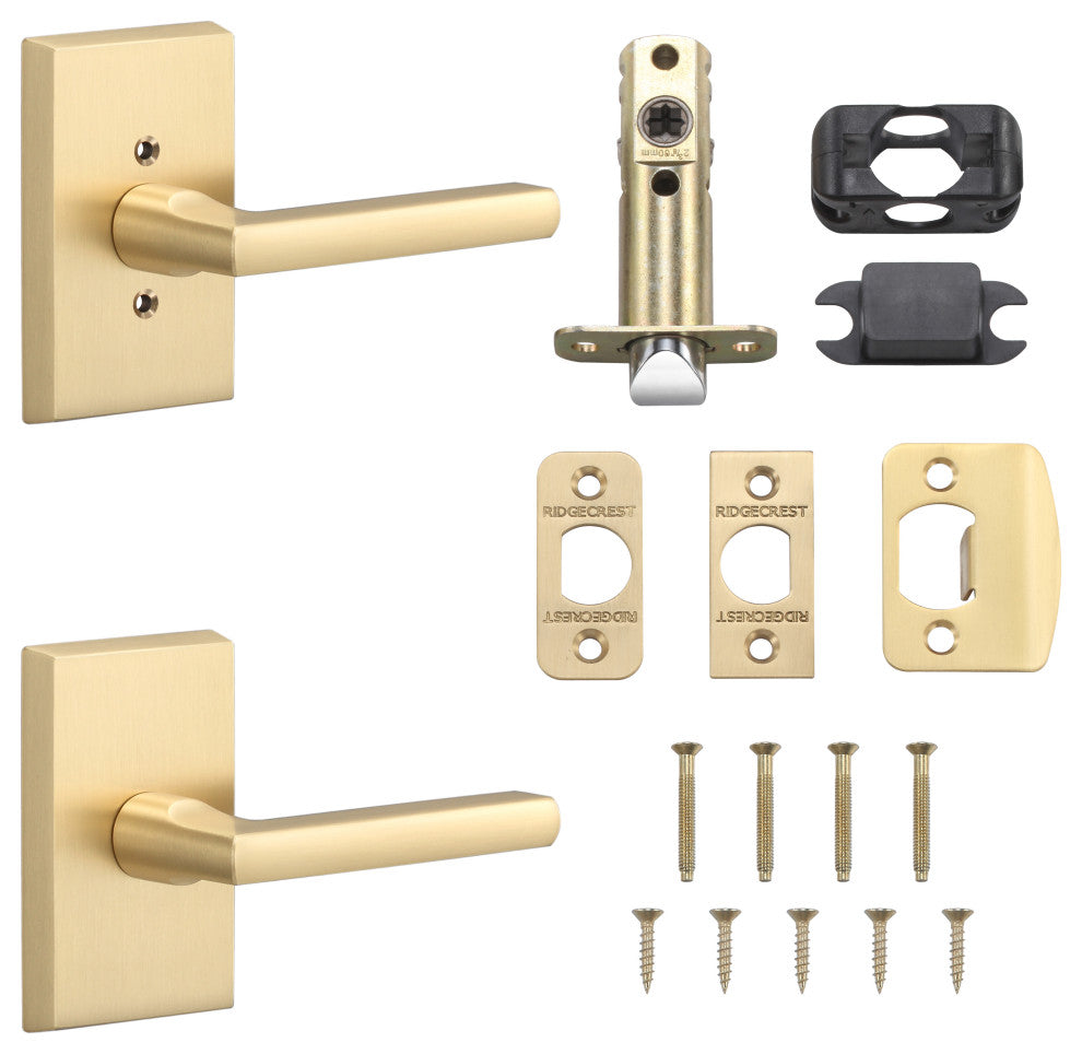 Rustic Series Logan Passage Lever, Satin Brass