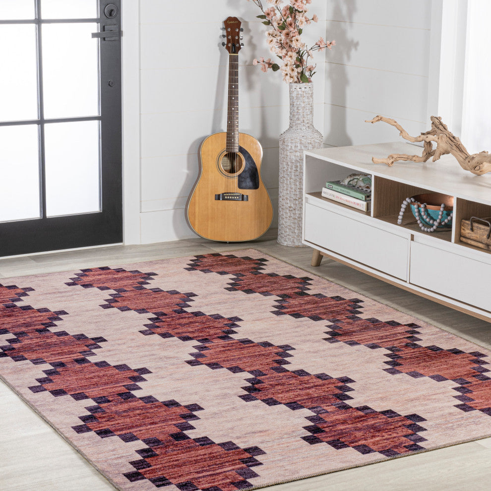 Timantii Modern Trellis Kilim Area Rug, 3x5
