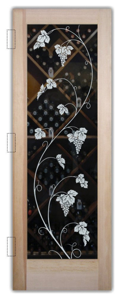 Wine Door - Vineyard Grapes Unfurled - Douglas Fir (stain grade) - 30" x 80"...
