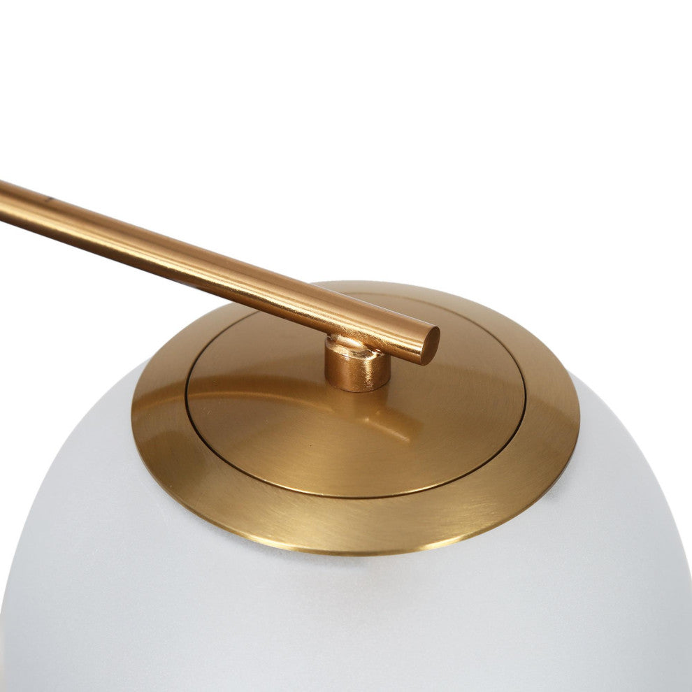 LNC 3-Light 19" Black and Polished Gold Globe Moder Semi-Flush Mount Light