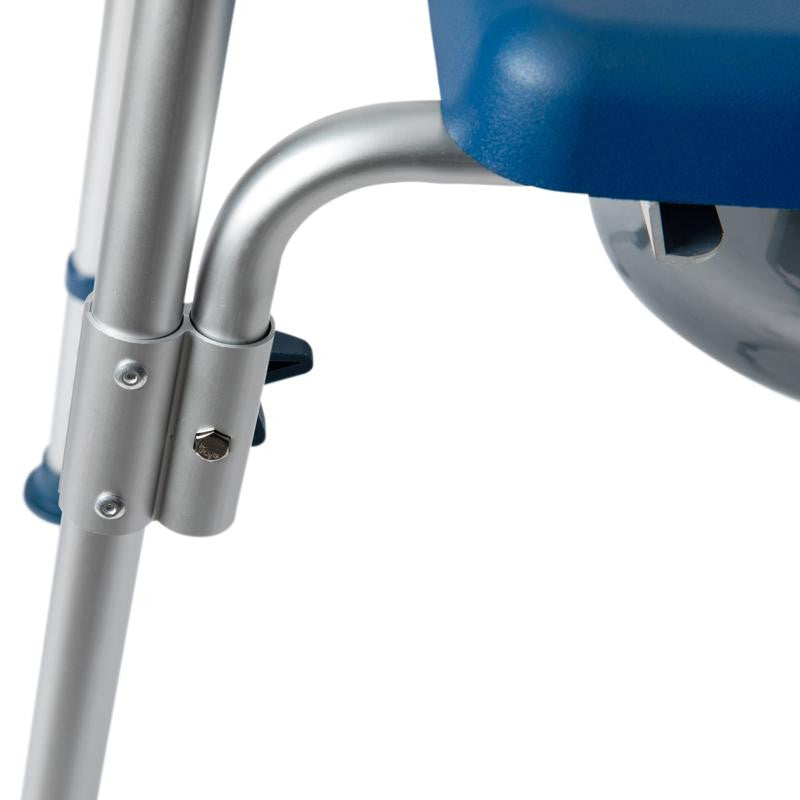 Hercules Shower Commode Chair with Safety Rail, Height Adjustable Frame, Blue
