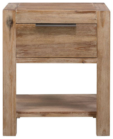 vidaXL Nightstand Bedside Cabinet Nightstand with Drawer Solid Wood Acacia