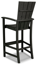 Polywood Quattro Adirondack Bar Chair, Black