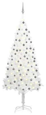 vidaXL Artificial Pre-lit Christmas Tree with Ball Set Xmas Decoration White