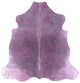 6' 1" X 5' 10" Pink Metallic Cowhide Rug C2109