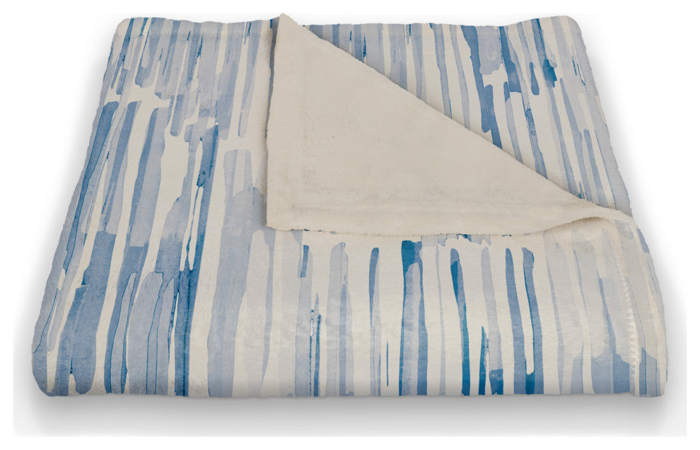 Blue Watercolor Hatch Pattern 50x60 Coral Fleece Blanket