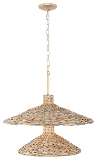 Varaluz 502P09 Hilton Head 9 Light 26"W Pendant - French Gold / Natural