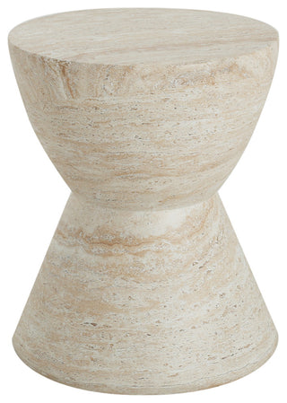 Attola Outdoor Lightweight Concrete Side Table, Travertine
