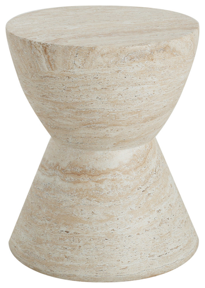 Attola Outdoor Lightweight Concrete Side Table, Travertine