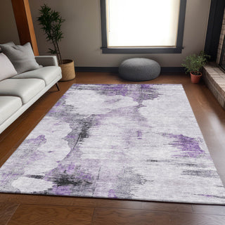 Premium Machine Washable Mayfield AMF710 Purple 3' x 5' Rug