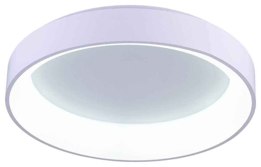 Arenal LED Drum Shade Flush Mount With White Finish