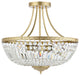 5-Light Crystal Semi Flush Mount, Gold