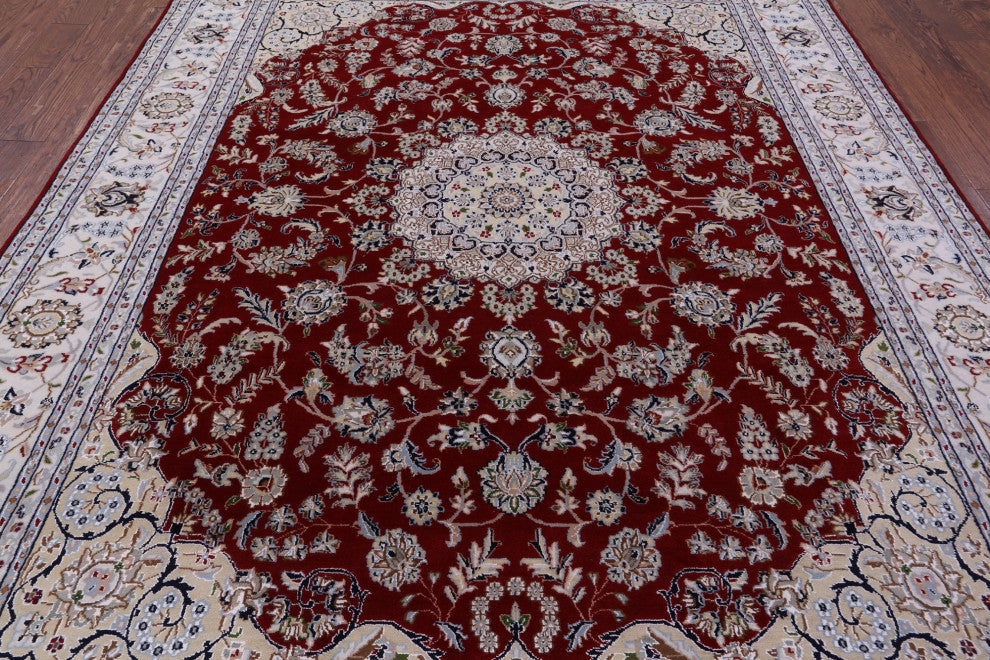 Wool & Silk Persian Nain Hand Knotted Rug 8' 0" X 10' 2" - Q14720