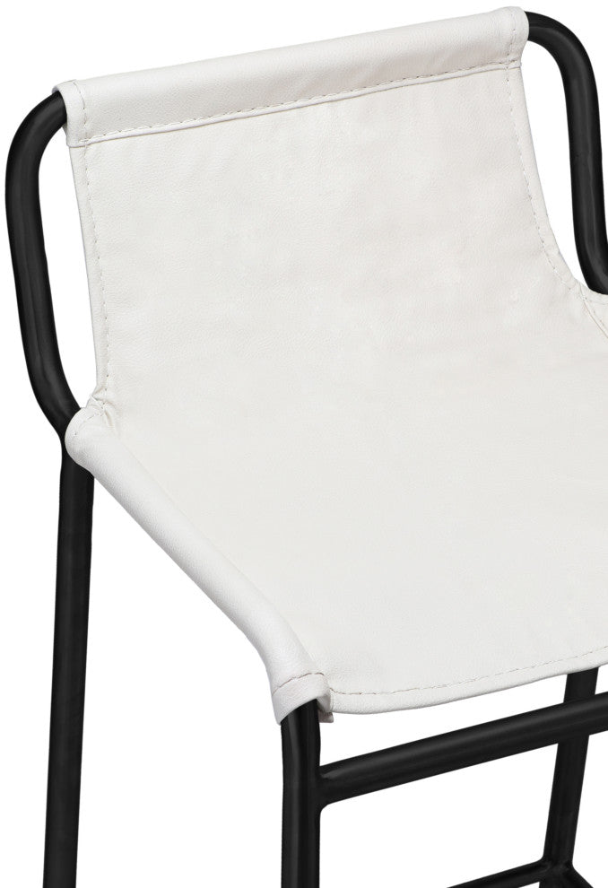 Dax Black Faux Leather Counter Stool, Cream