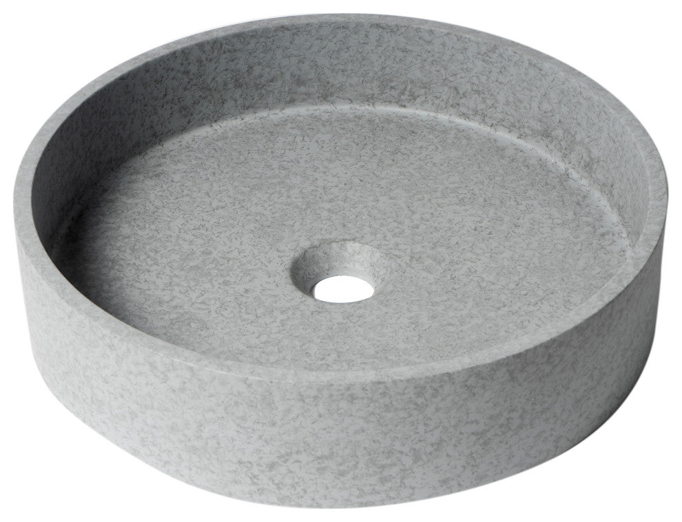ALFI brand ABCO17R 17" Round Solid Concrete Gray Matte Above Mount Bathroom Sink
