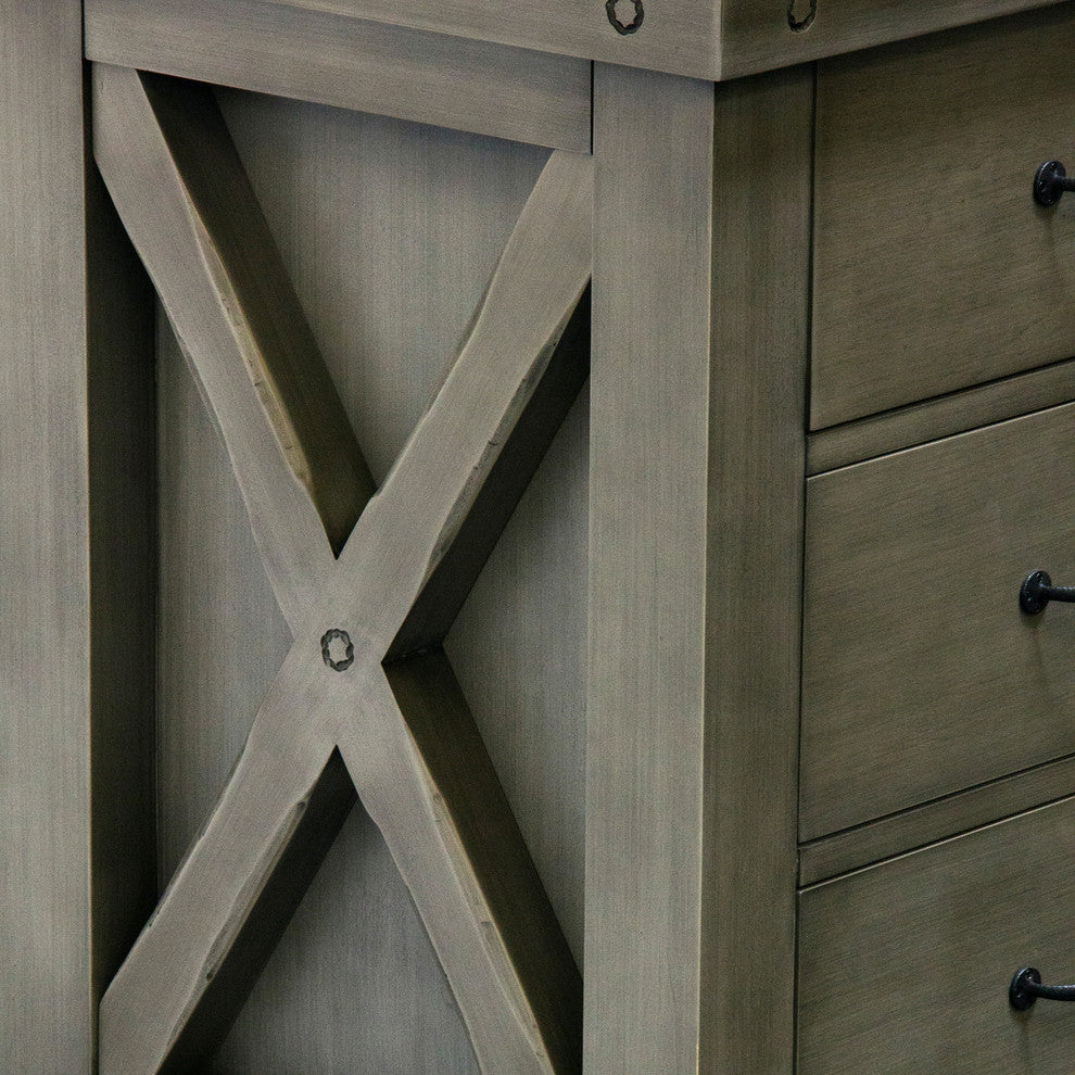 72" Grizzle Grey Double Sink Bathroom Vanity
