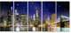 "Night Colors over Brooklyn Bridge" Photograph Print, 5 Panels