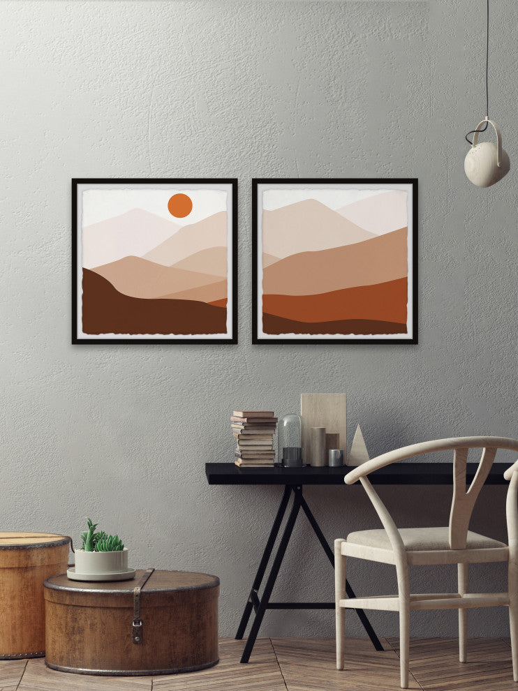 I Climb Mountains Diptych, Set of 2, 24x24 Panels