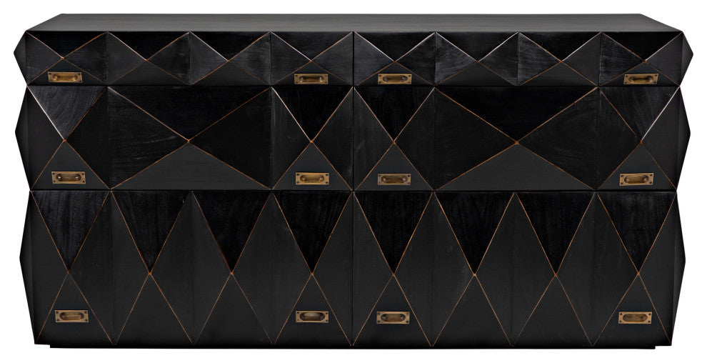 NOIR Furniture - Allegra Dresser in Hand Rubbed Black - GDRE248HB