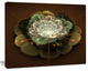 White Fractal Flower on Brown, Flower Artwork on Canvas, 40"x30"